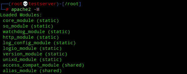 Loaded Apache modules